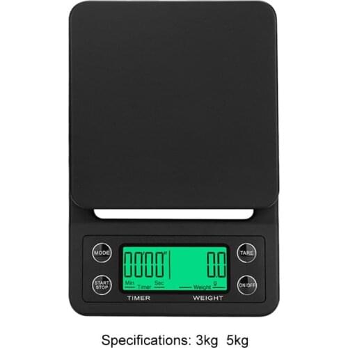 Protable 3KG/5KG Digital Drip Coffee Scale With Timer LCD Electronic Kitchen Scales 0.1g