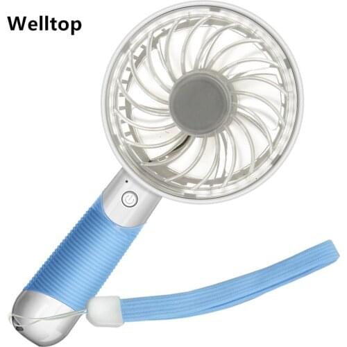 Mini Portable Handheld Fan Rechargeable Cooling USB Fan Desktop Table Fan Powered by 18650 Li Battery for Home Office Outdoor