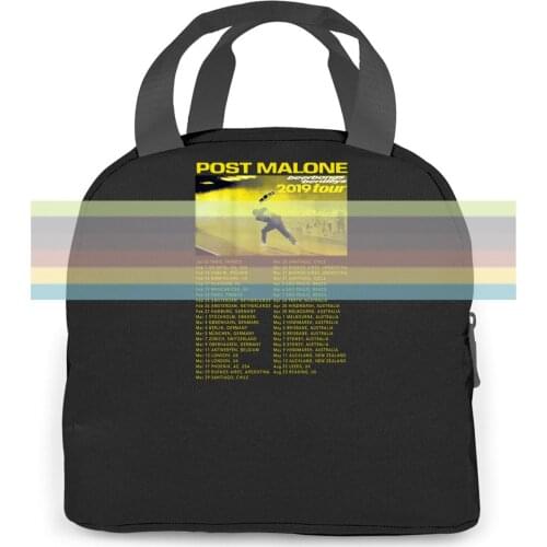 Post Malone Beerbongs & Bentleys Tour With Dates Black New Graphic Letter women men Portable insulated lunch bag adult