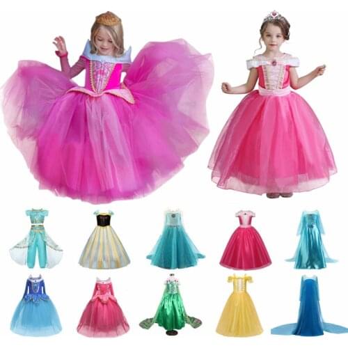 Fancy Girls Dress Halloween Cosplay Princess Dresses Carnival Role Play Girl Long Sleeve Prom Gown Costume