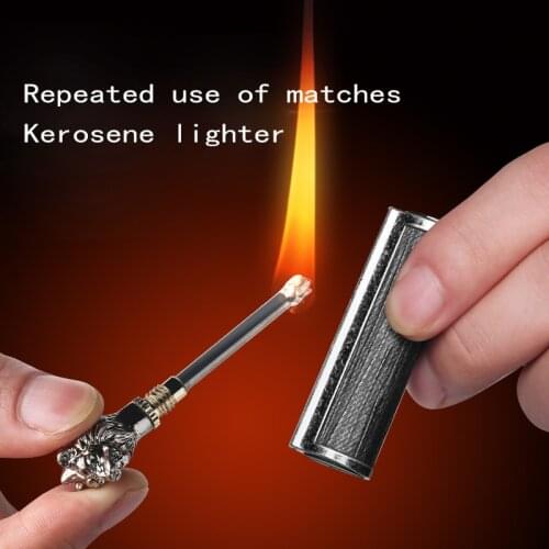 Retro Variety Of Emergency Windproof Waterproof Creative Key Ring Match Lighter Decoration Business Gifts