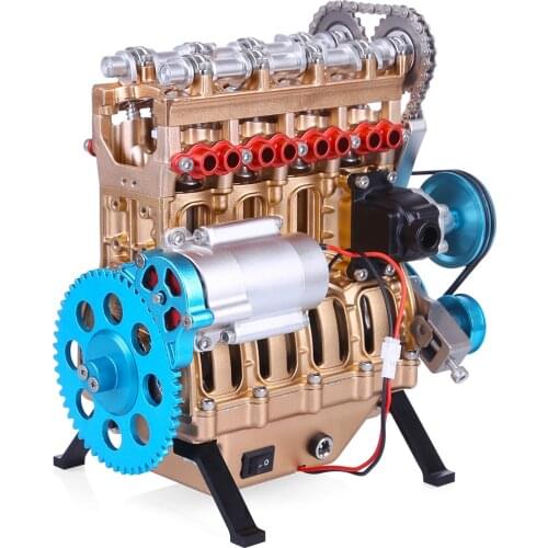 Assembly All-Metal Car Mini Assemble Inline Four-Cylinder Engine Model Kit Toys For Adult Best Gift Education