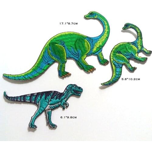 Cute embroidery dinosaur patches for clothing Embroidered ironing Patches for Kids DIY iron on animals parches appliques