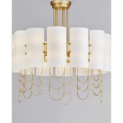 Modern minimalist living room chandelier creative villa light in the bedroom personality curved glass dining room lamp