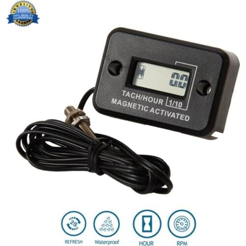Waterproof Digital Diesel gas engine hour meter tachometer for generator Excavator UTV tractor ditch cleaner agrosprayer HM012C