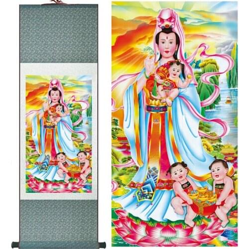 Traditional Guanyin painting art Portrait painting Home Office Decoration traditional Songzi Guanyin painting