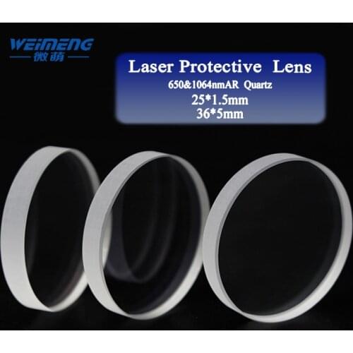 Weimeng Raytools laser protective windows 25/36mm 650&1064nm JGS1 Quartz circular for fiber cuting welding engraving machine