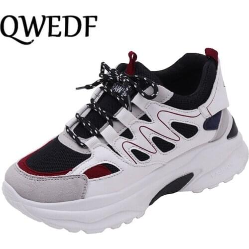 QWEDF 2019 Summer Woman Casual Fashion Sneakers Flats Ladies Vulcanized Shoes Autumn White Sneakers Zapatos Mujer X10-92