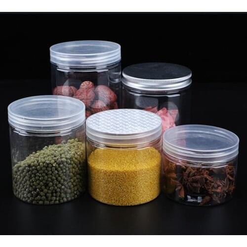 1pcs Round Wide Mouth Plastic Storage Jars Container Clear Canister Transparent Travel Bottle Pot Lip 50ml-200ml