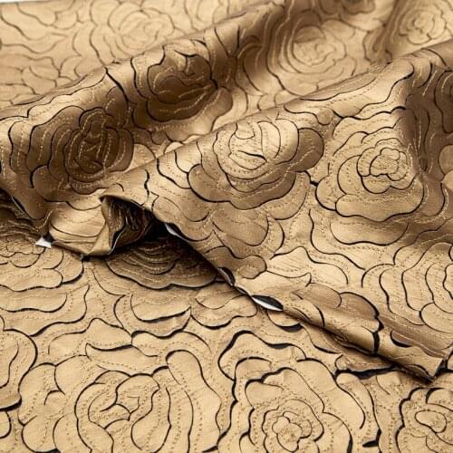 125x50cm PU laser embroidery big flower leather fabric for Handmade DIY cloth patchwork bag pillow clothing fashion fabric