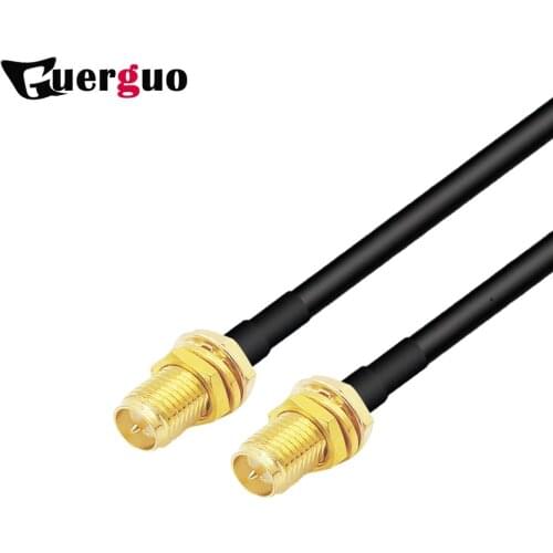 2PCS RP SMA Female to RP SMA Female Plug WiFi Antenna extension cable RG58 Coaxial Cable 5SMA Connector Adapter Pigtail Cable