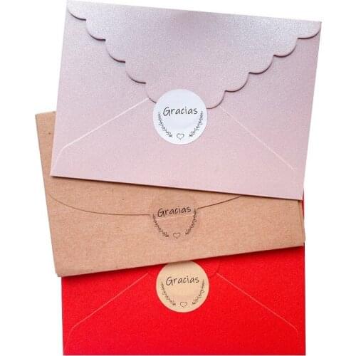 500pcs Simple and new Floral gracias Stickers 35mm Round seal label handmade scrapbooking Envelope stationery sticker