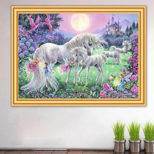 5D Diamond Painting Cross stitch Unicorn & Fairy Kits Full Diamond Embroidery Sale Mosaic Art Picture of Rhinestone Decor Gift