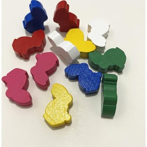 6 Pcs/Set DIY Wooden Rabbit Chess Pieces Accessories Wood Games