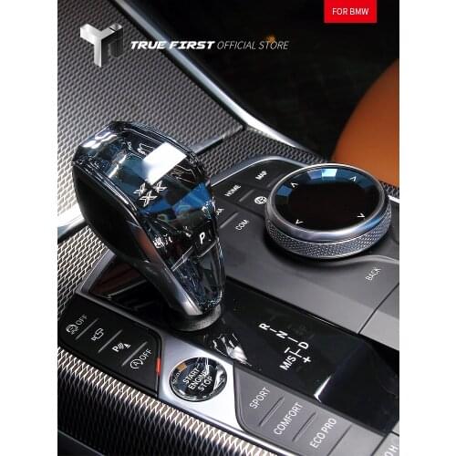 Car Accessories Crystal Gear Shift Knob and Multimedia Knob and Start-stop Button Set For BMW X5 G05 2019-2021