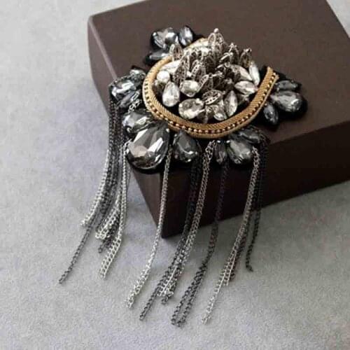 One piece breastpin tassels shoulder board mark knot Epaulet patch metal patches badges applique patch for clothing SC-2579