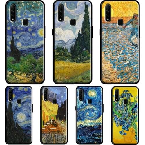 Oil Painting Van Gogh For OPPO Find X3 Pro A5 A9 A53 A31 2020 A1K A3S A5S A15 A52 A72 A83 A91 F5 Reno 2 Z Case
