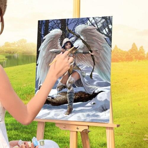 Black Angel Beauty Paint By Numbers Package Acrylic Paints 40*50 Oil Painting Decorative Paintings Crafts For Adults Art
