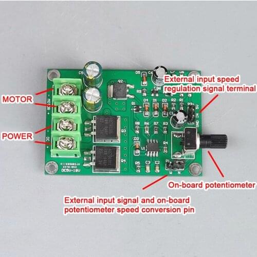 DC 5V-18V 15A 200W Micro Mini Motor Speed Controller ZLTSB-18V High Power PWM Permanent Magnet Motor Stepless Speed Governor
