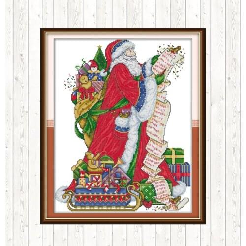 Santa Claus DMC Floss Crafts Stitches Embroidery 14ct 11ct Printed Canvas DIY Handmade Needlework Home Decor Cross Stitch Kits