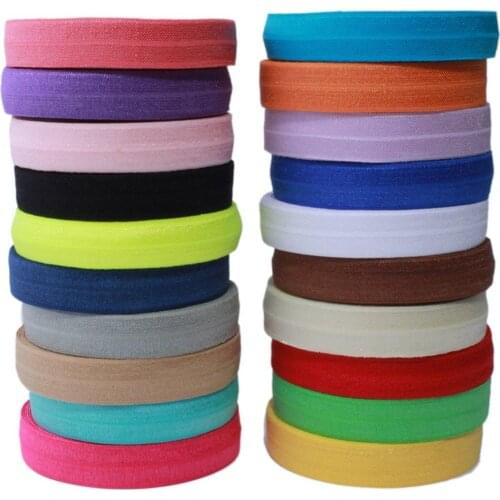 10 Yards 5/8'' 15mm Fold Over Elastic Stretch Foldover FOE Elastics Ribbon for Headbands Baby Girl Head Bow Hair Ties Accessory