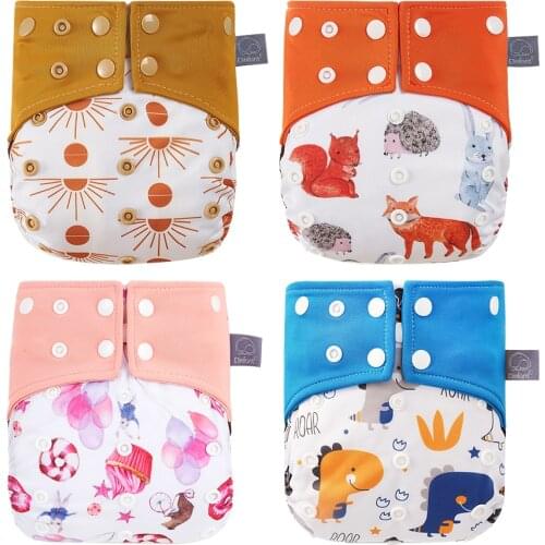 Elinfant 1PC Cloth Diapers Soft and Waterproof and Leakproof Baby Diapers Adjustable Reusable Baby Boys Girls Fit 3~15kg Baby