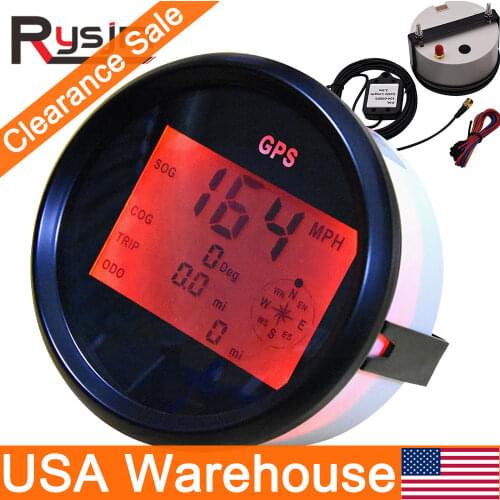 52mm Waterproof TFT Screen Digital GPS Speedometer Odometer Trip SOG TRIP ODO COG Voltmeter 9-32V with GPS Antenna motorcycle