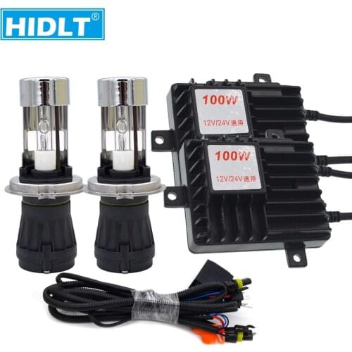 HIDLT 24V 100W H4 Bixenon HID Conversion Kit For Auto Truck Boat AC Electronic Ballast H4-3 4300K 6000K 8000K Car Headlight Lamp