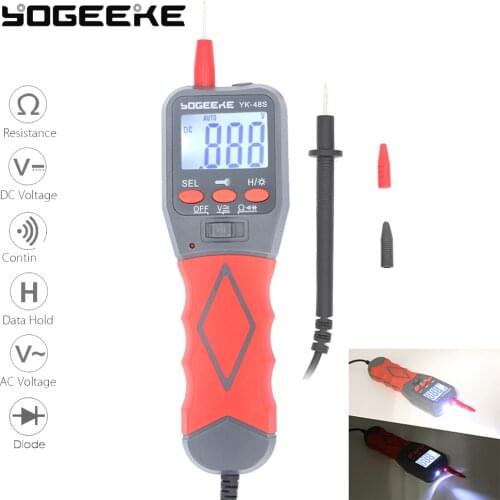 HoldPeak HP-38B Multimeter Handheld Backlight LCD Display Pen Type Digital Multimeter DC/AC Voltage Meter Resistance Tester
