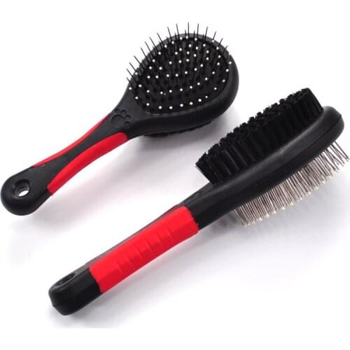 Pet Dog Needle Comb Durable Double-Sided Bathing Brush Plastic Massage Beauty Bristle Brush Floating Hair Remove Grooming Tools