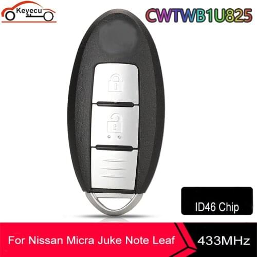 KEYECU TWB1G662 Smart Remote Car Key Suit for NISSAN Micra Juke Note Leaf Cube Tiida 433.92MHz ID46 Chip FCC ID: CWTWB1U825