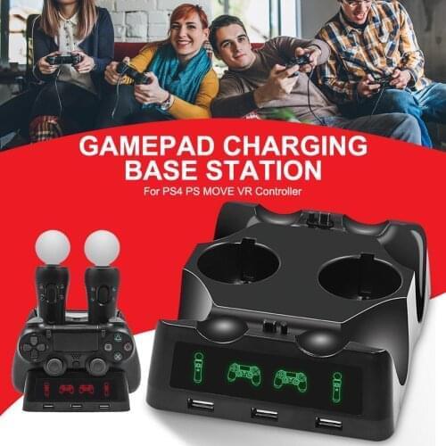 HBP 118 Gamepad Controller Charging Charger Dock Handle Base Station For PS4 PS MOVE VR Controller Two-color LED Display