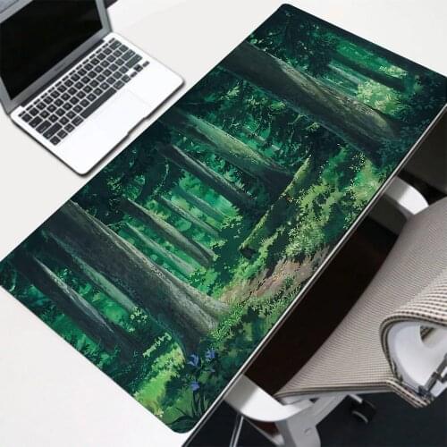 Green Forest Rgb Mouse Pad Anime Pc Gamer Complete Cheap Gaming Computer Laptop Gamer Pads Mouse Computer Accessories Mousepad