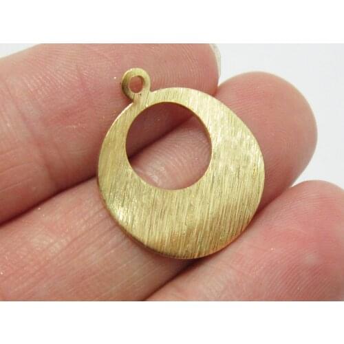Brass round charms Brass findings 22.4x19x0.8mm Textured earrings dangle pendant -20pcs R1324