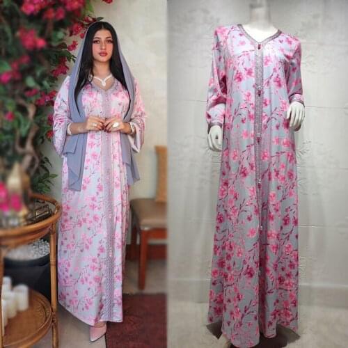Bridesmaid Maxi Dress Summer Womens Hijab Dress 2021 Pink Muslim islamic Abaya Arabic Dubai kaftan Ladies Vintage Robe Femme