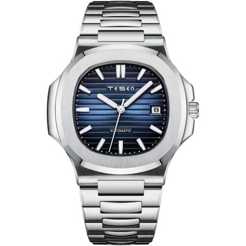 2021 New TESEN Men Automatic Mechanical watches Men Top Luxury Brand 316L Stainless Steel Waterproof 50M wristwatch AAA nautilus