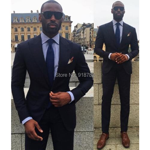 Costume Mariage Homme 2018 New Designer Fashion Formal Black Suits Men Slim Fit Smoking Wedding Suits Groomsman Suit Tuxedo