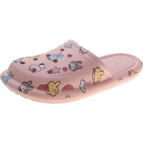 2021 New Womens Slippers Fashion All-match Hollow Shoe Upper Animal Modification Cute Outer Wear Womens Slippers