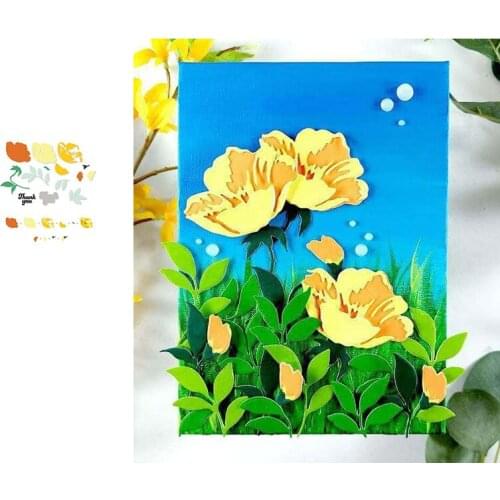 New Blooming flower cutting dies & stamps scrapbook dariy decoration stencil embossing template diy greeting card handmade 2021