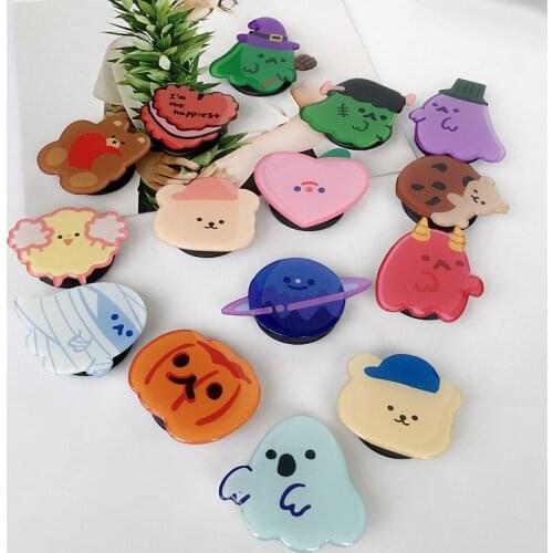 Wholesale Super lovely Mobile Phone Ring Holder Socket Korea ins Cute Phone Holder Cartoon Bear Bracket Hand Grip Mount Stand