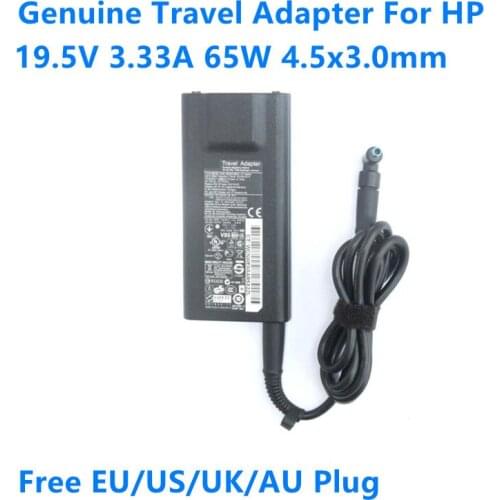 Genuine 19.5V 3.33A 65W 4.5x3.0mm HSTNN-DA14 Power Supply Travel AC Adapter For HP 693716-001 Laptop Charger