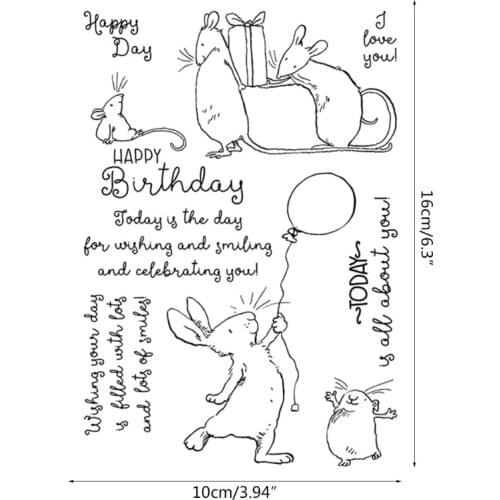 Happy Day For You Word Silicone Clear Seal Stamp DIY Scrapbooking Stamps Decor M68E