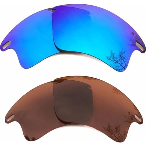 Ice Blue & Brown Polarized Replacement Lenses for Fast Jacket XL Frame 100% UVA & UVB