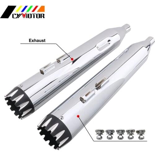 Motorcycle 4.5" Exhaust Pipes Mufflers Megaphone Slip-On For Harley Touring Models Street Electra Road Glide King 1995-2016