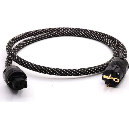 YTER hi-end 5N pure copper Schuko Power Cable Gold plated EU & IEC plugs Power Cord hifi audio EU mains AC power cable