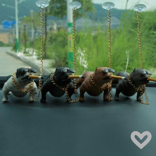 Funny Bully Pitbull Resin Dog Car Interior Decoration Automobiles Accessories Cute Xmas Gifts