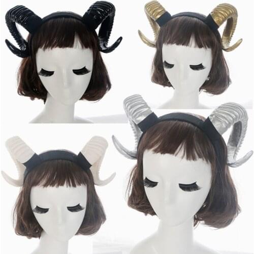 New Horn Halloween For Women Cosplay Headwear Antelope Sheep Antlers Headband Steampunk Party Fancy Ball Carnival Props Hairband