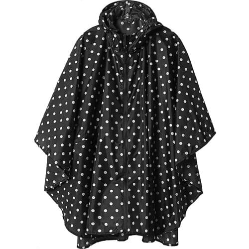 Yuding Women Rain Poncho Hooded Coat with Pockets Outdoors Raincoat Women Impremiable Abrigo Mujer