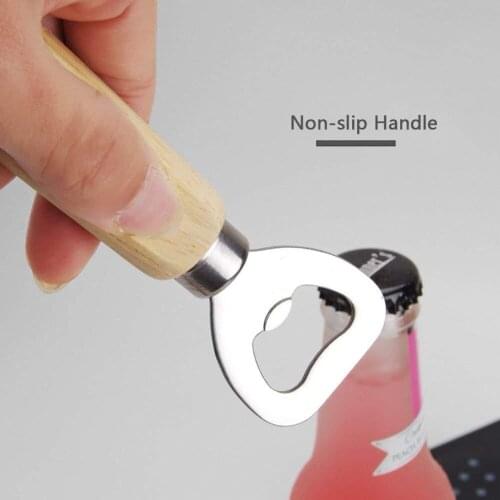 1Pc Bartender Bottle Opener Wooden Handle Wine Beer Bottle Opener Kitchen Tools Bar Pub Supplier