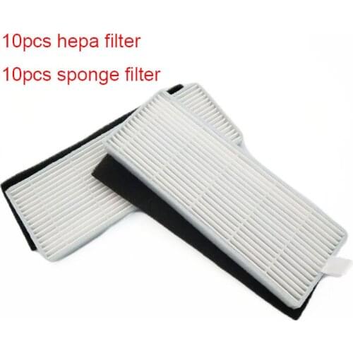 10sets HEPA filter & Sponge Filters vacuum cleaner dust hepa filter replacements for ilife A6 A4 A4s A8 A40 filter accessories